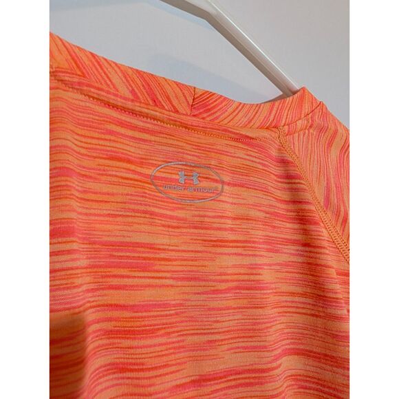 Under Armour Orange HeatGear V-Neck Athletic Tee Women’s M Gymcore - Picture 5 of 6